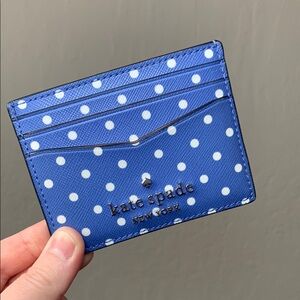 NWOT - Kate Spade Blue Polka Dot Card Holder